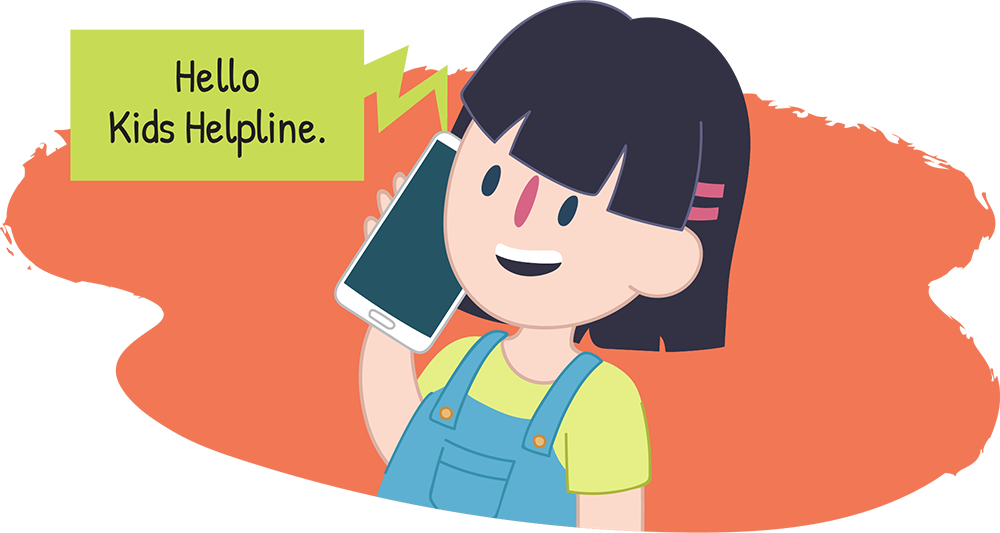 Girl calling Kids Helpline on a mobile phone Girl calling Kids Helpline on a mobile phone